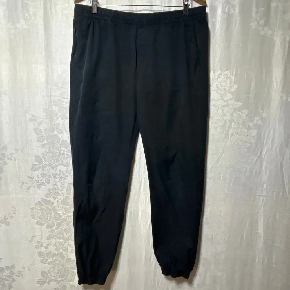 Banana Republic Joggers Large Black Elastic Waist Drawstring Pockets